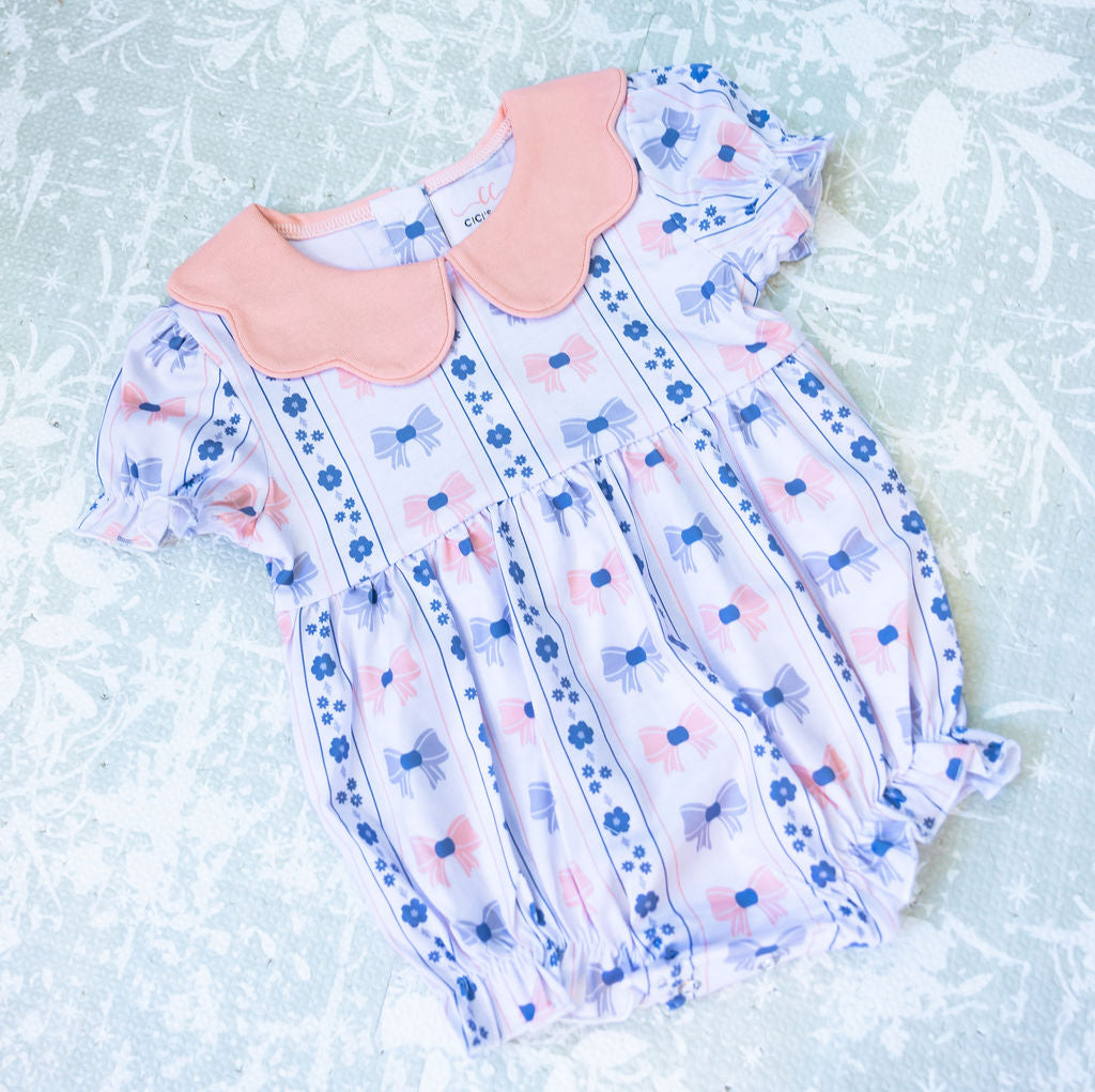 Knit Bubble with Scalloped Blush Neckline