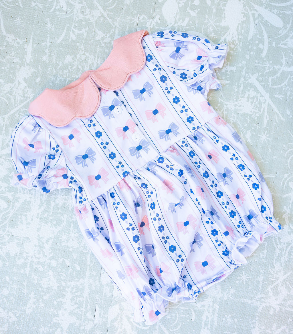 Knit Bubble with Scalloped Blush Neckline