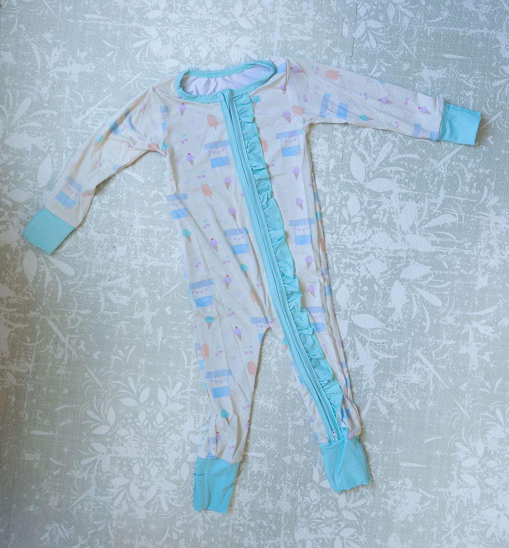 Cici's Two Sweet - Bamboo Two-way zipper ruffle convertible Zippy