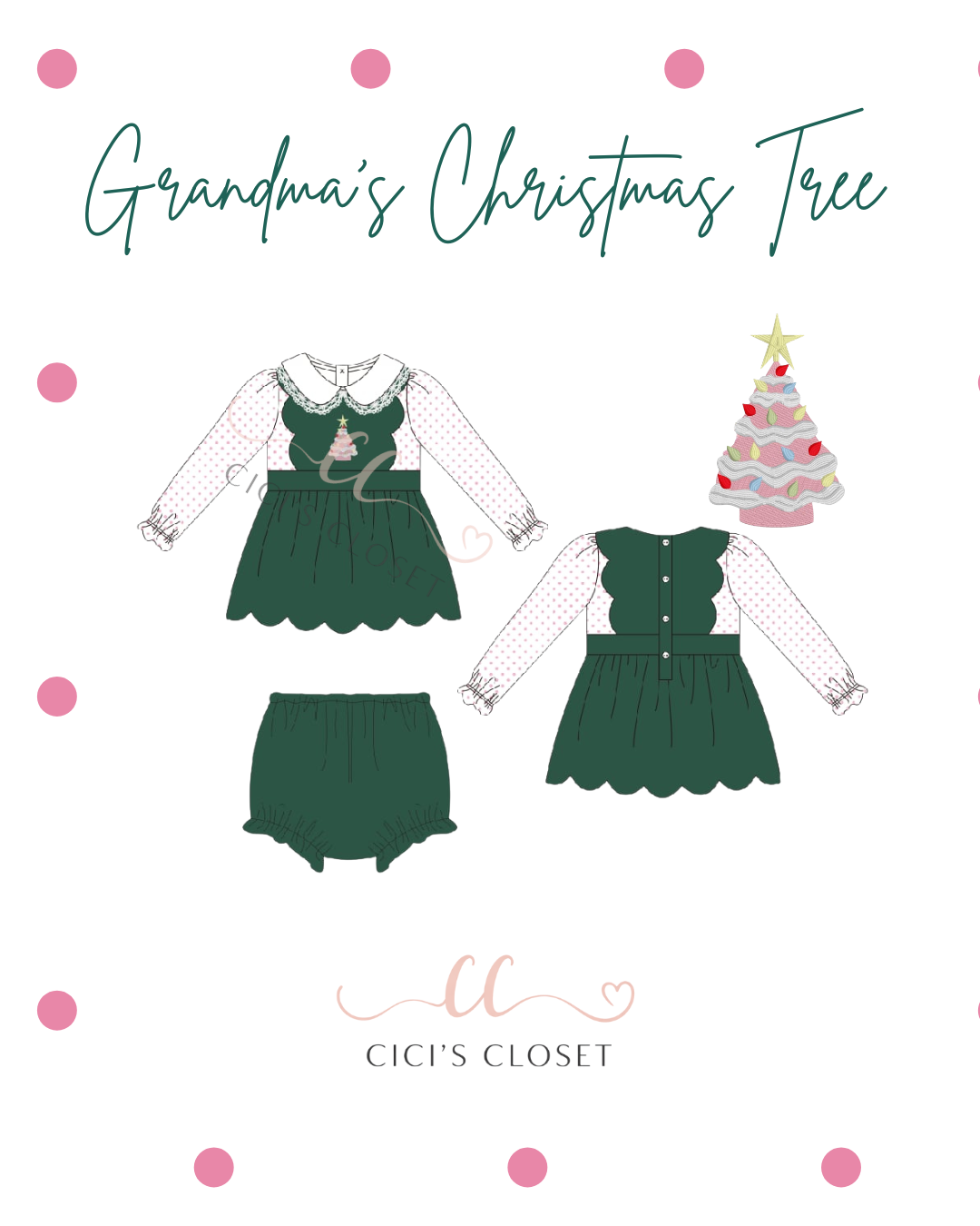 Grandma's Christmas Tree 3-piece set - ETA OCT
