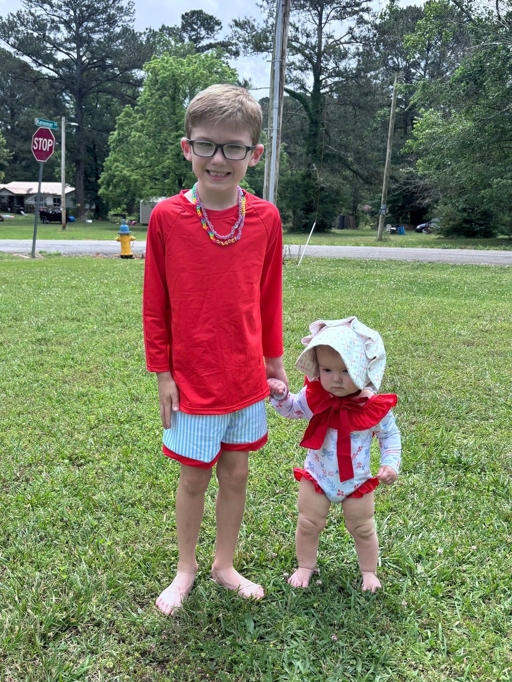 Americana Collection - Boys Rash Guard and Swim Shorts - ETA MAY