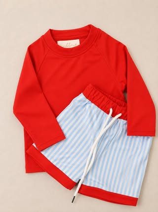 Americana Collection - Boys Rash Guard and Swim Shorts - ETA MAY