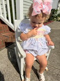 Patchwork Diaper Set with French Knot Bows