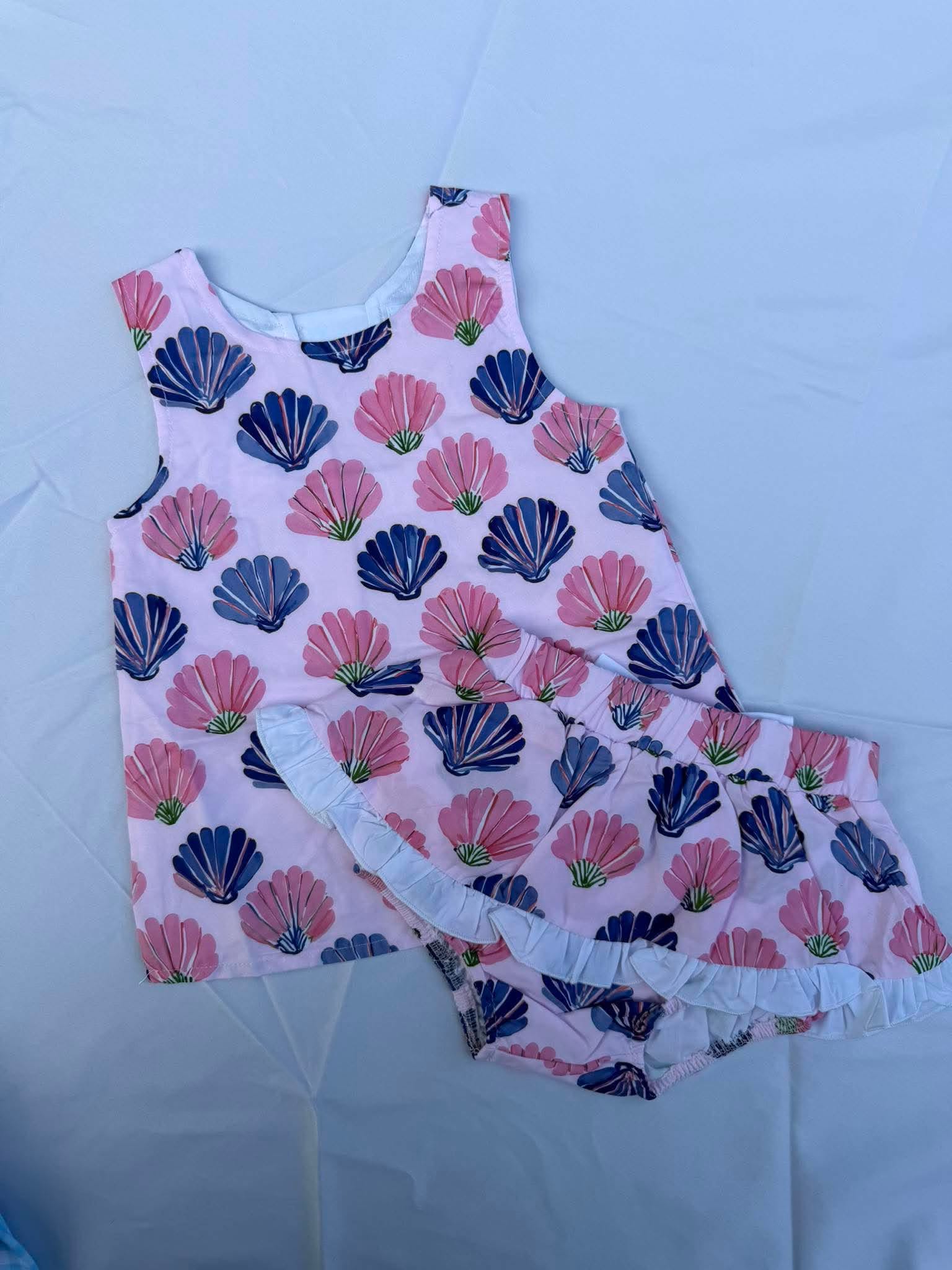 Cici Sells Seashells Skirted Swing Back Diaper Cover