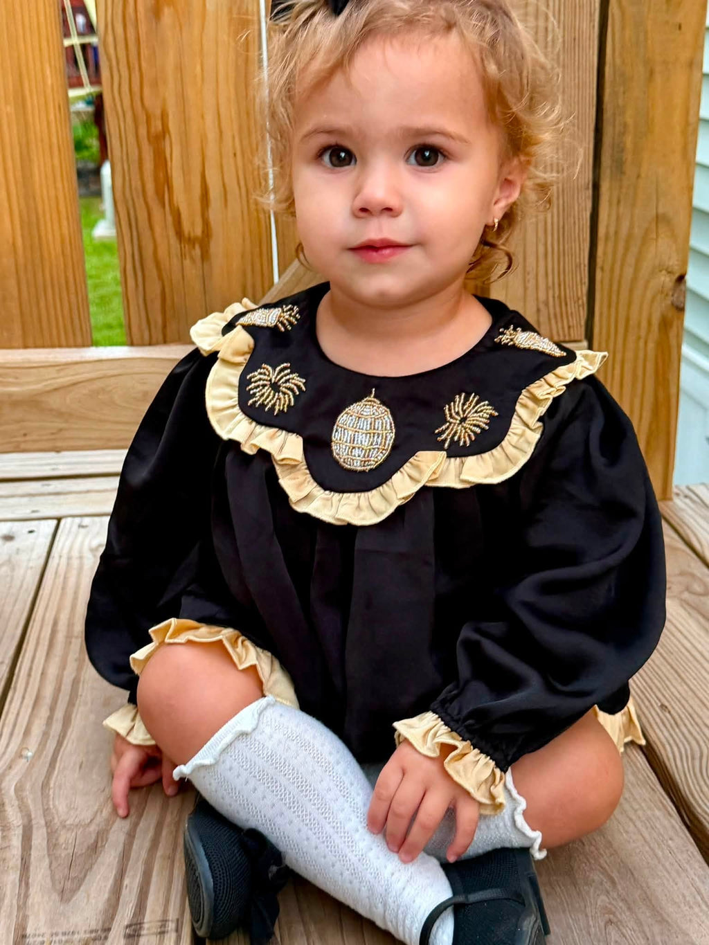 New Years Glam Silk Beaded Diaper Set/Dress - ETA November