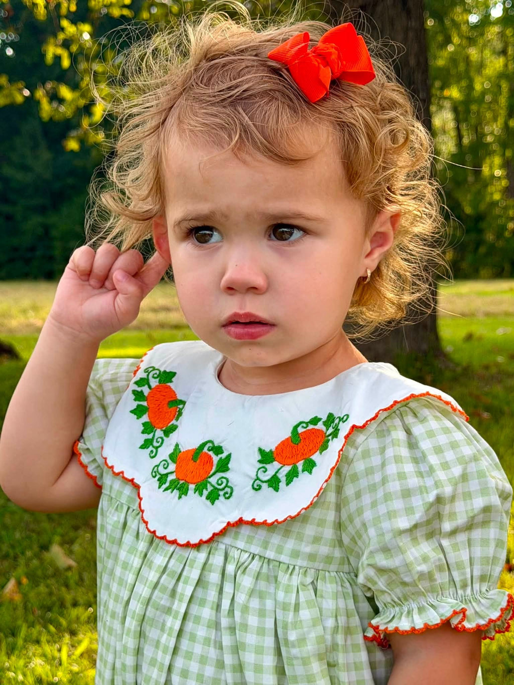 Cutest Pumpkin in the Patch Hand Embroidered Moonstitch Bubble