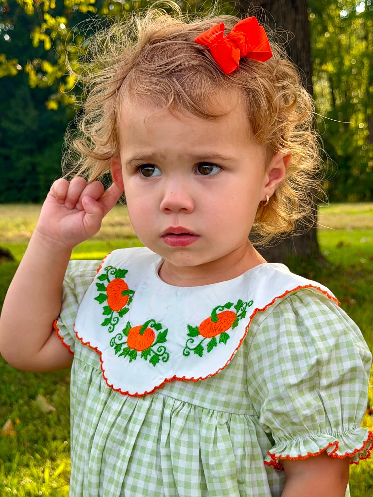 Cutest Pumpkin in the Patch Hand Embroidered Moonstitch Bubble