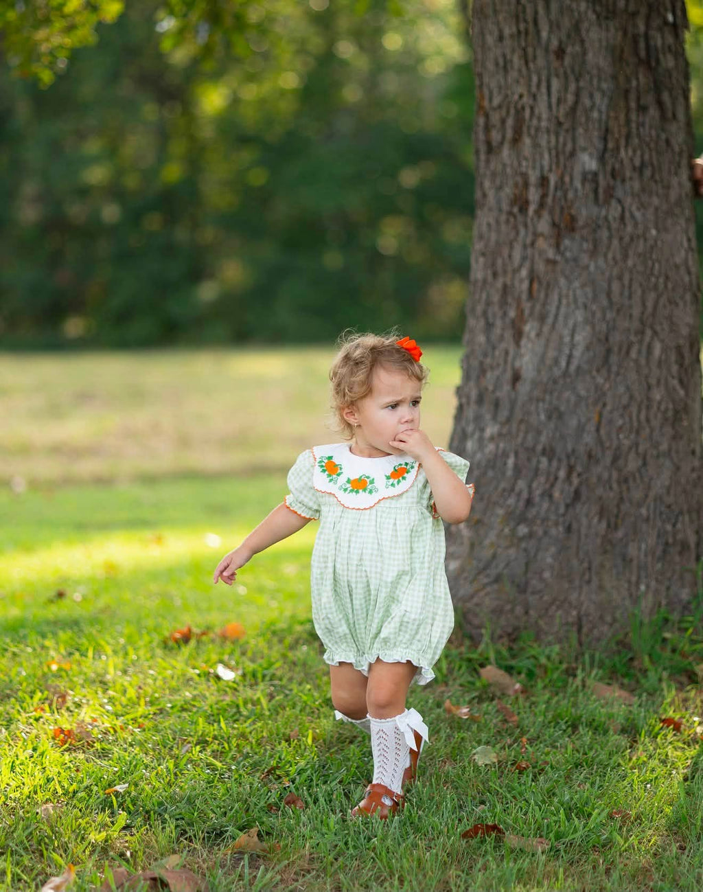 Cutest Pumpkin in the Patch Hand Embroidered Moonstitch Bubble