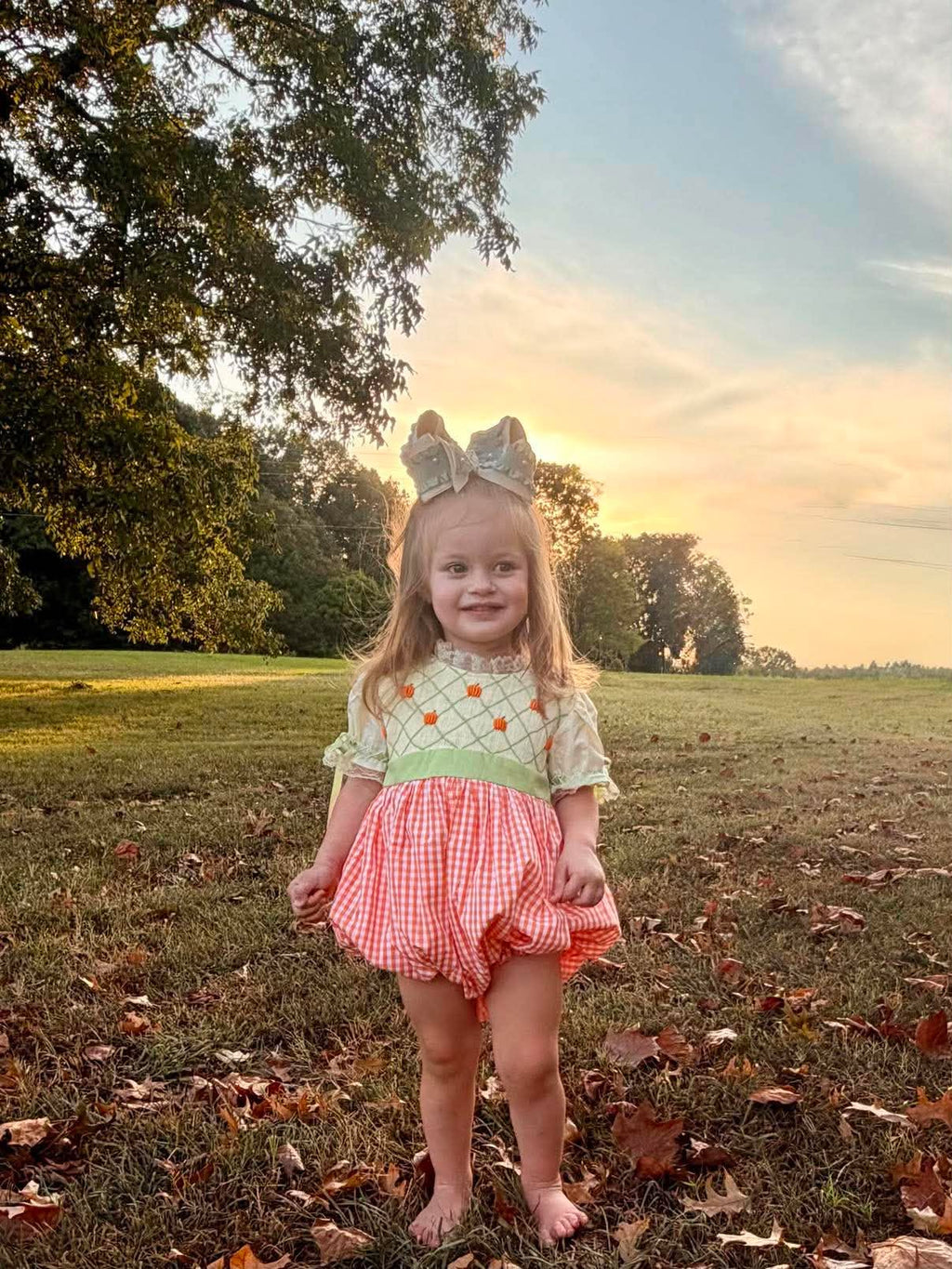 Darling Little Pumpkin Embroidered Bubble