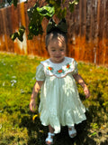 Cutest Pumpkin in the Patch Hand Embroidered Moonstitch Dress