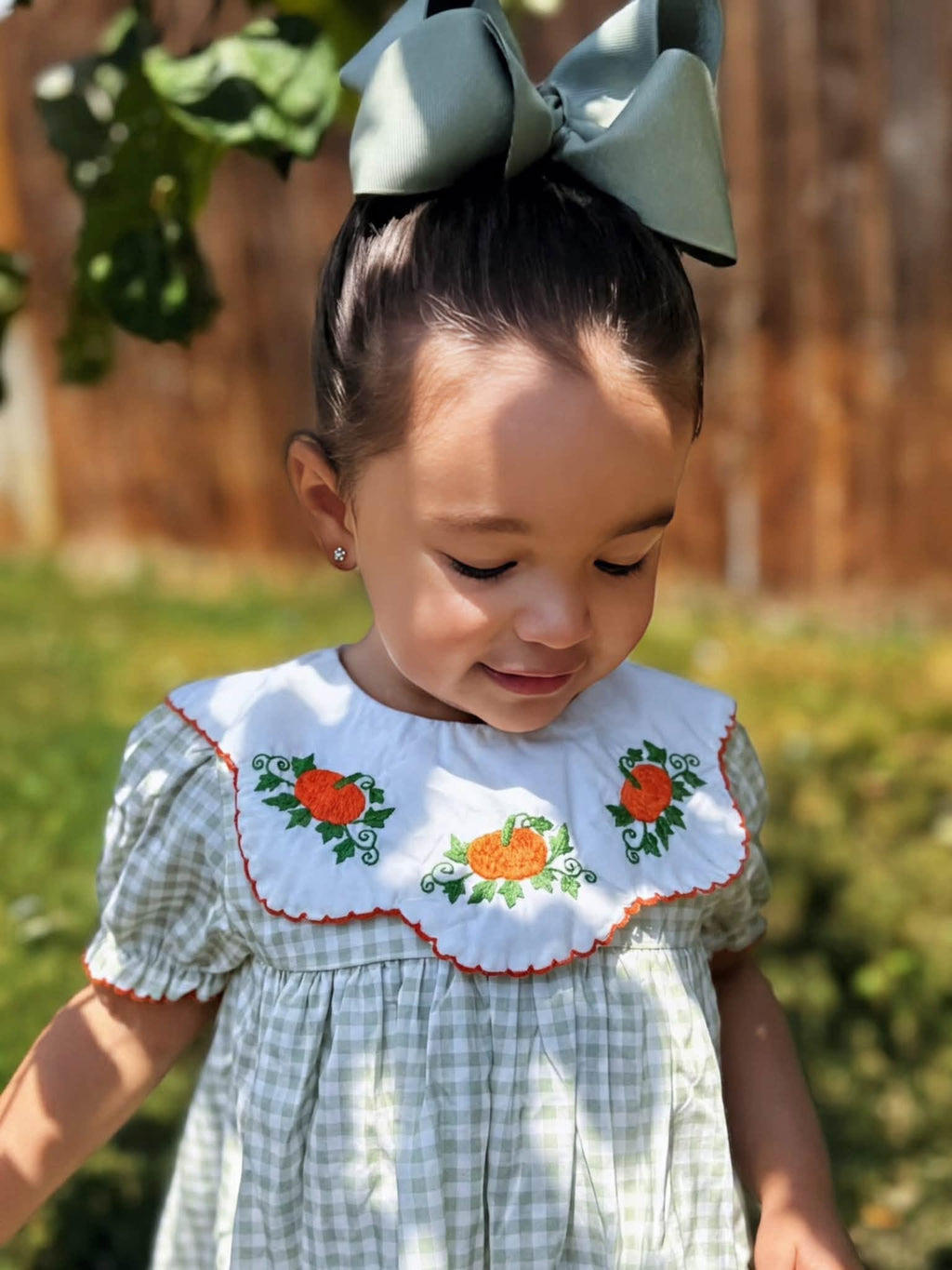 Cutest Pumpkin in the Patch Hand Embroidered Moonstitch Dress