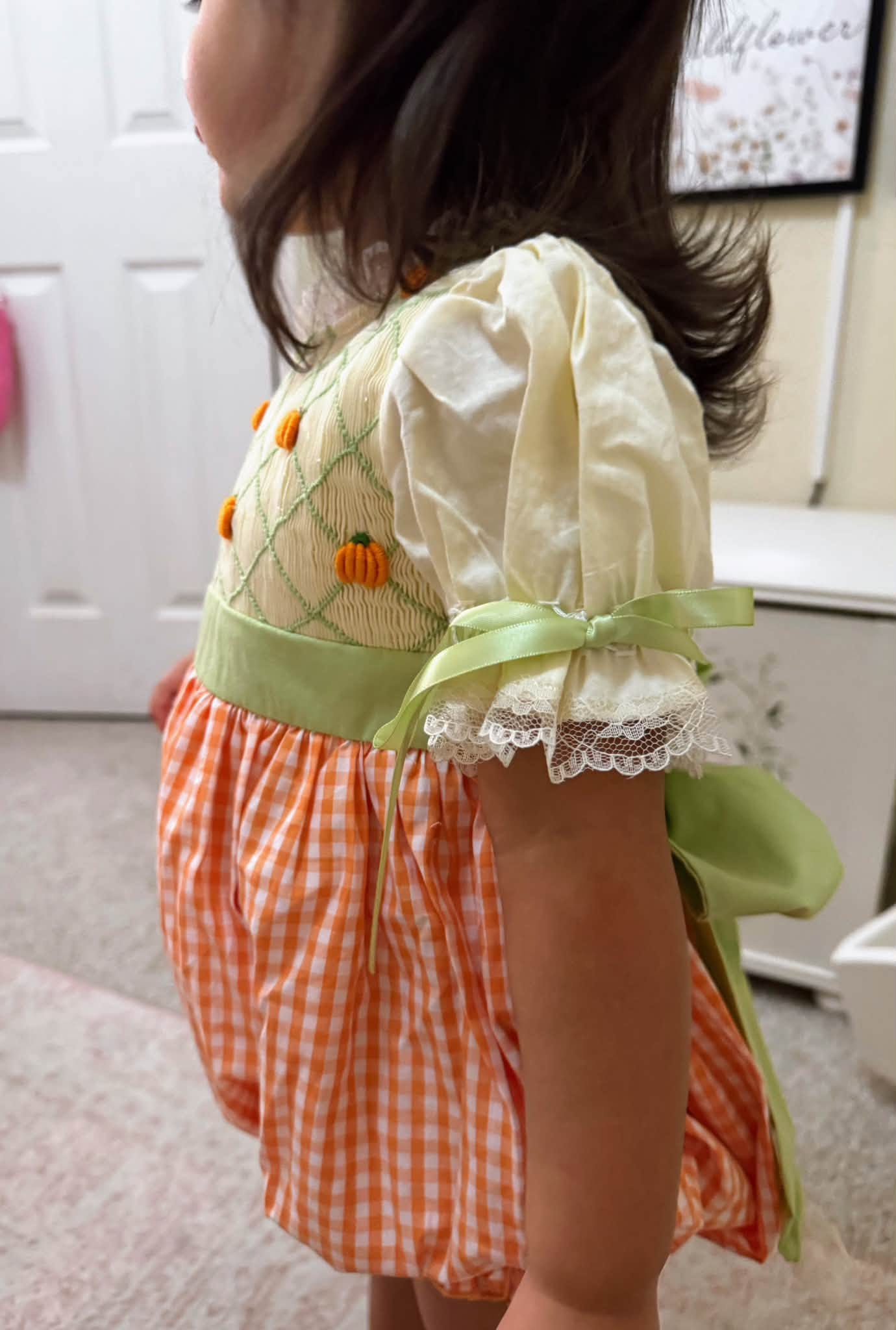 Darling Little Pumpkin Embroidered Bubble
