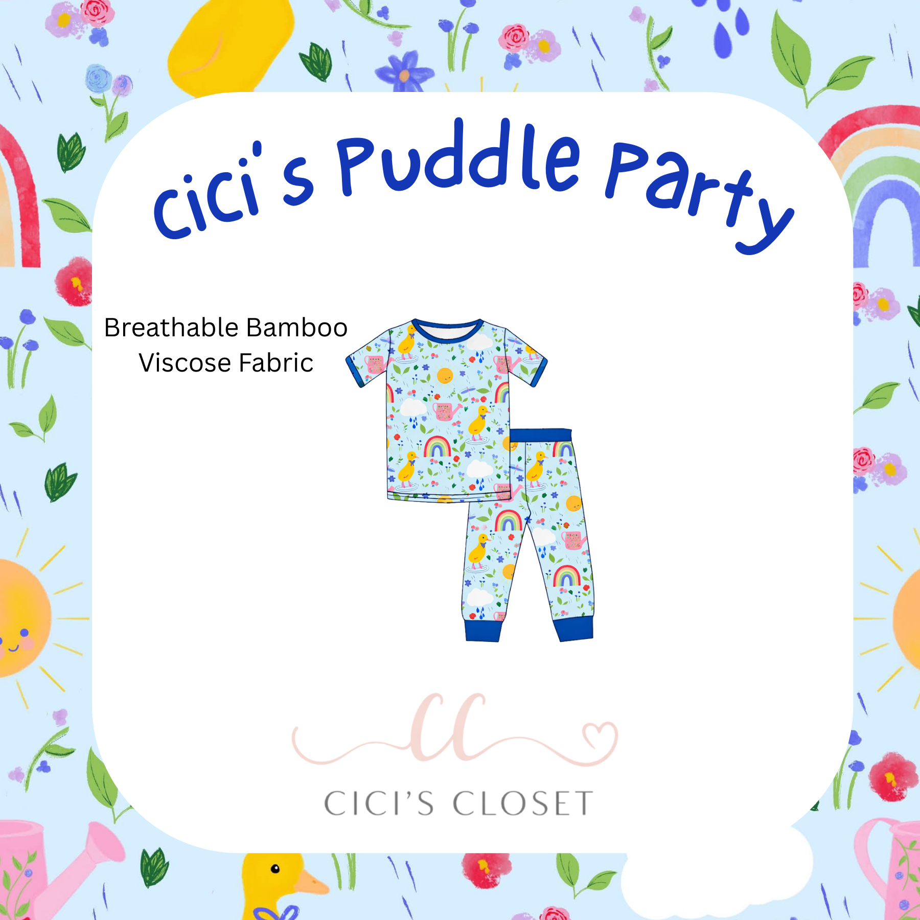 Cici's Puddle Party - Bamboo Two Piece Set - ETA April