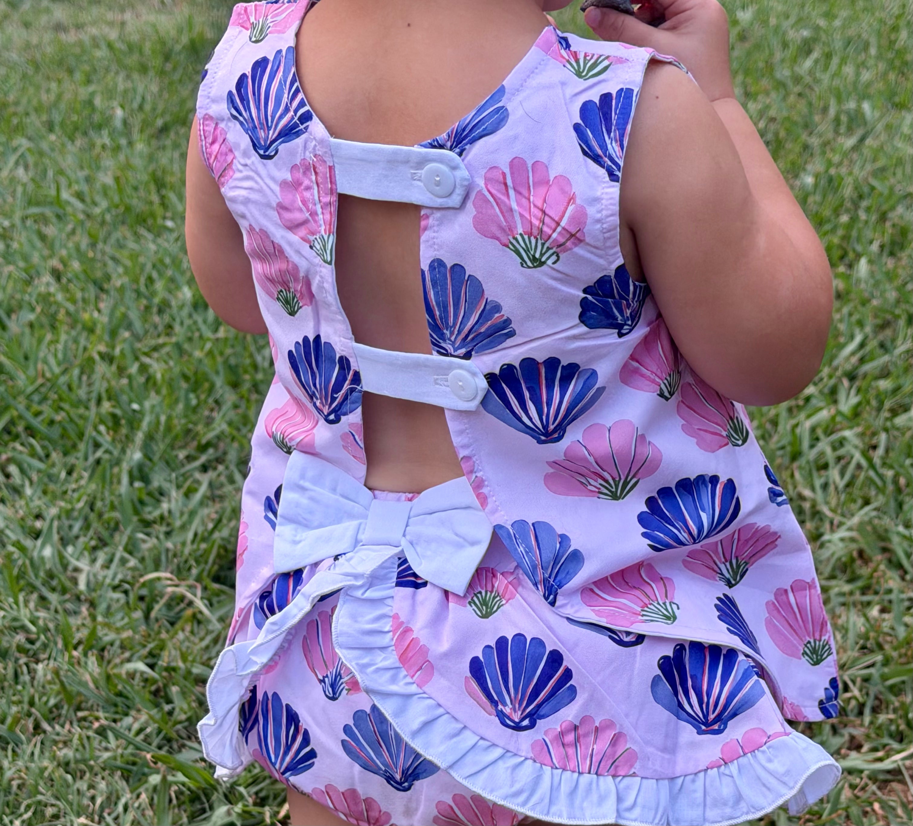 Cici Sells Seashells Skirted Swing Back Diaper Cover