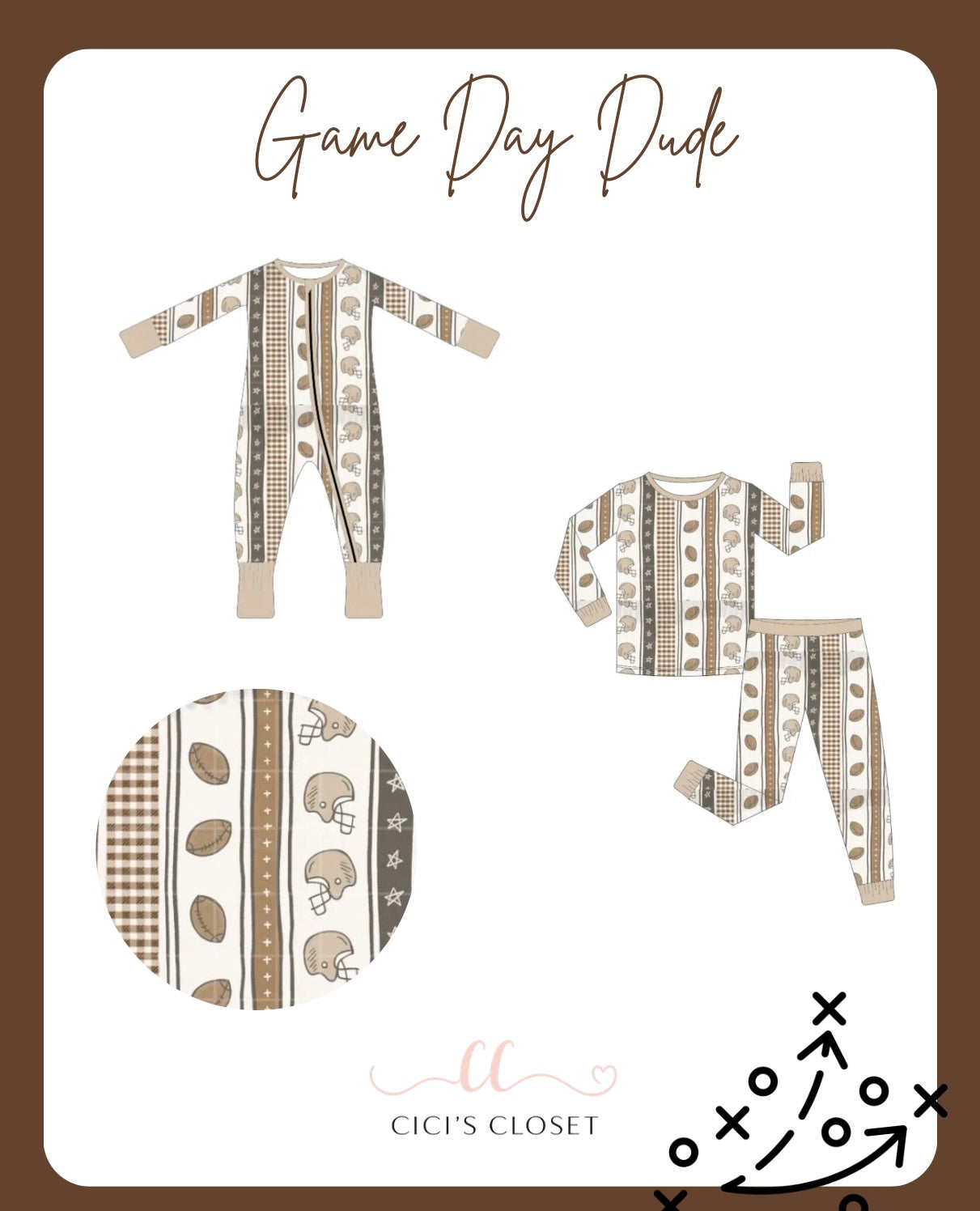Game Day Dude Bamboo PJS - ETA OCT
