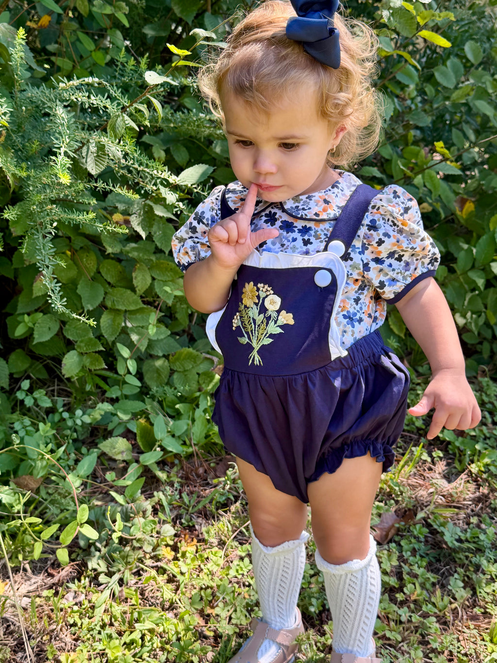 Twilight Petals Hand Embroidered Floral Two-Piece Set