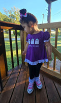 Spooky Street Monster Friends Girls Ruffle Pants Set