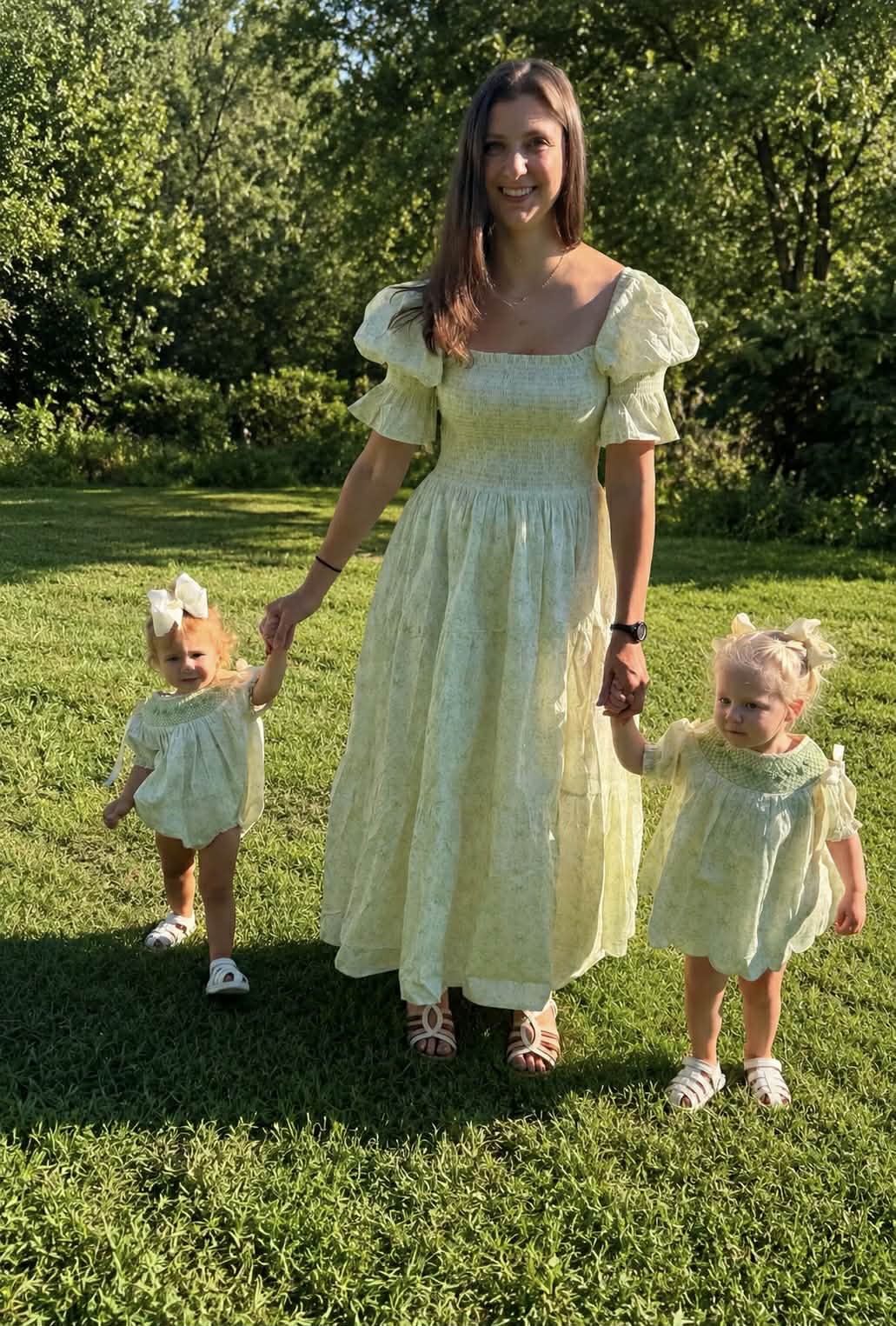 Vintage Garden Grace Sage Women's Smocked Maxi Dress