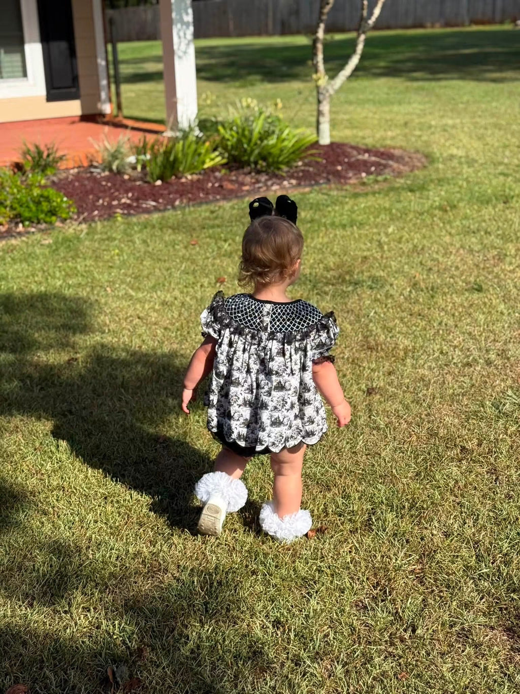 Spooky Season Girls Smocked Halloween Diaper Set