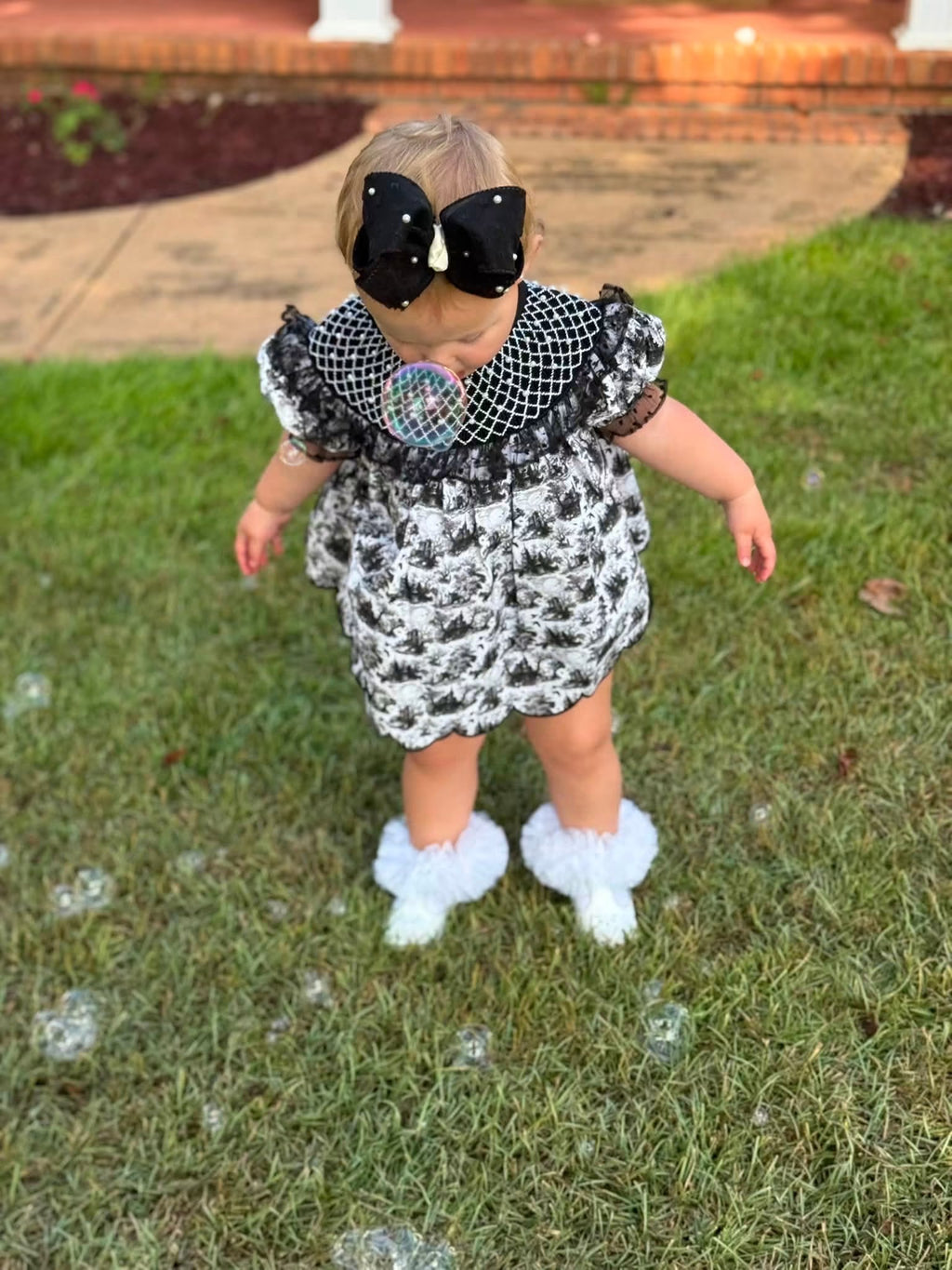 Spooky Season Girls Smocked Halloween Diaper Set