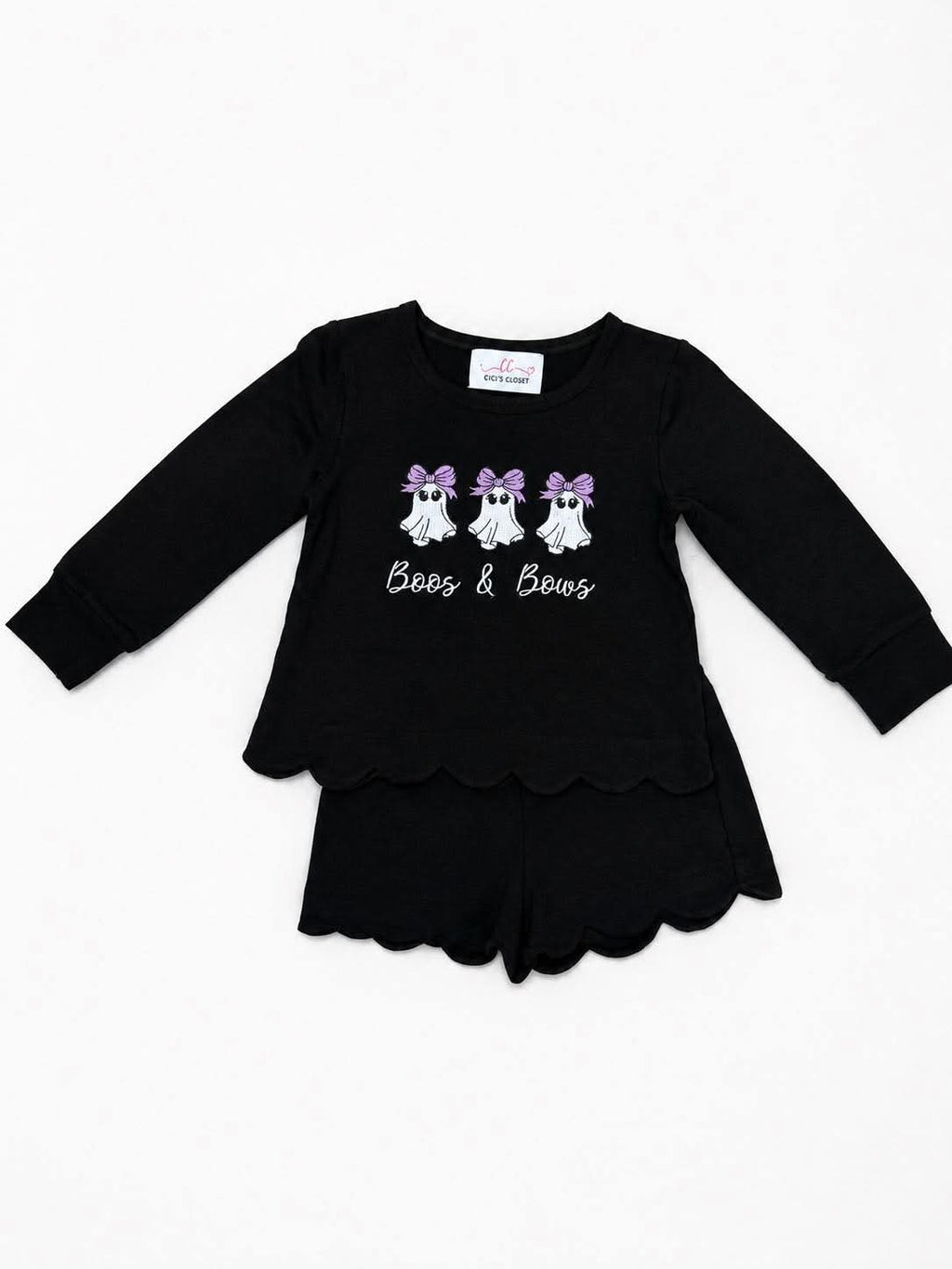 Boos And Bows Scalloped Shorts Set