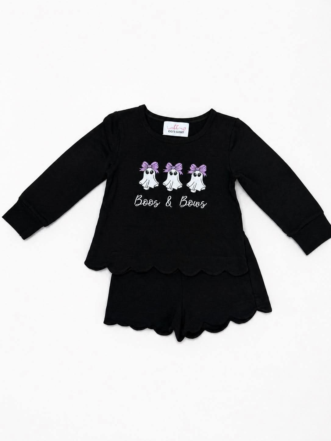 Boos And Bows Scalloped Shorts Set
