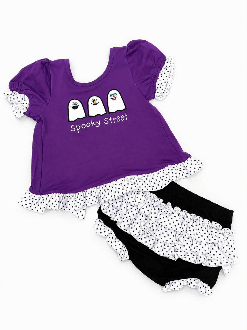 Spooky Street Monster Friends Girls Halloween Diaper Set