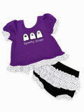Spooky Street Monster Friends Girls Halloween Diaper Set