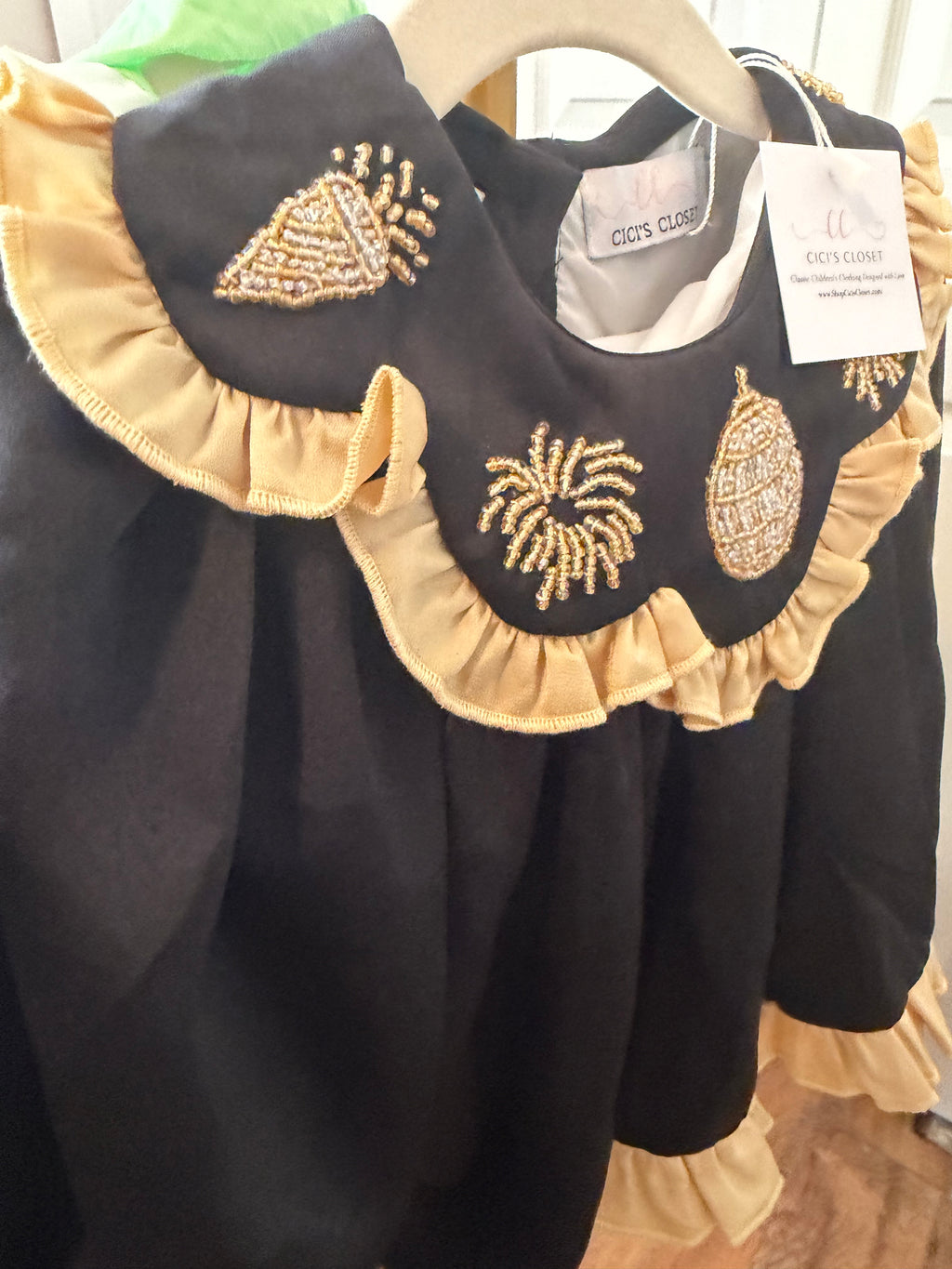 New Years Glam Silk Beaded Diaper Set/Dress - ETA November