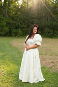Vintage Garden Grace Sage Women's Smocked Maxi Dress