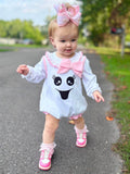Spooky Cute Girls Ghost Halloween Bubble