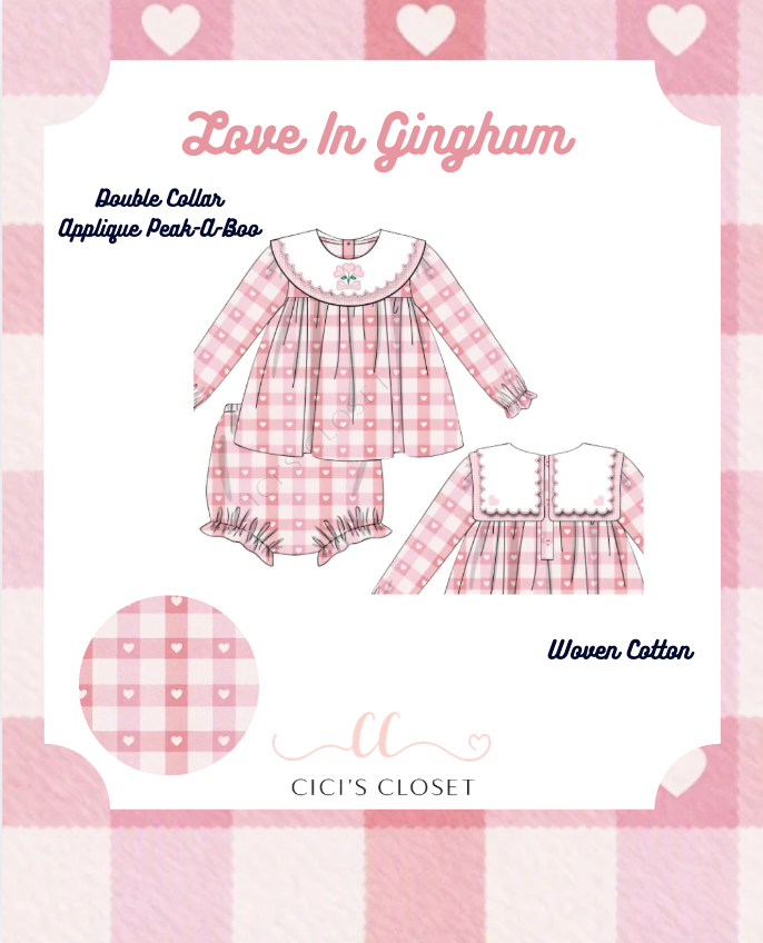 Love in Gingham Bloomer Shorts/Dress ETA DEC