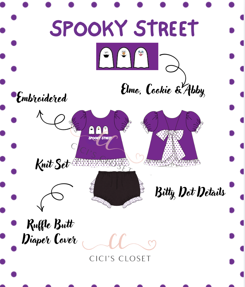 Monster Friends Spooky Street Diaper Set - ETA AUGUST