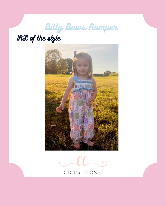 Bitty Bows Custom Name Romper -  ETA JAN