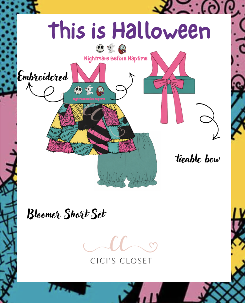 This is Halloween Bloomer Short Set - ETA August