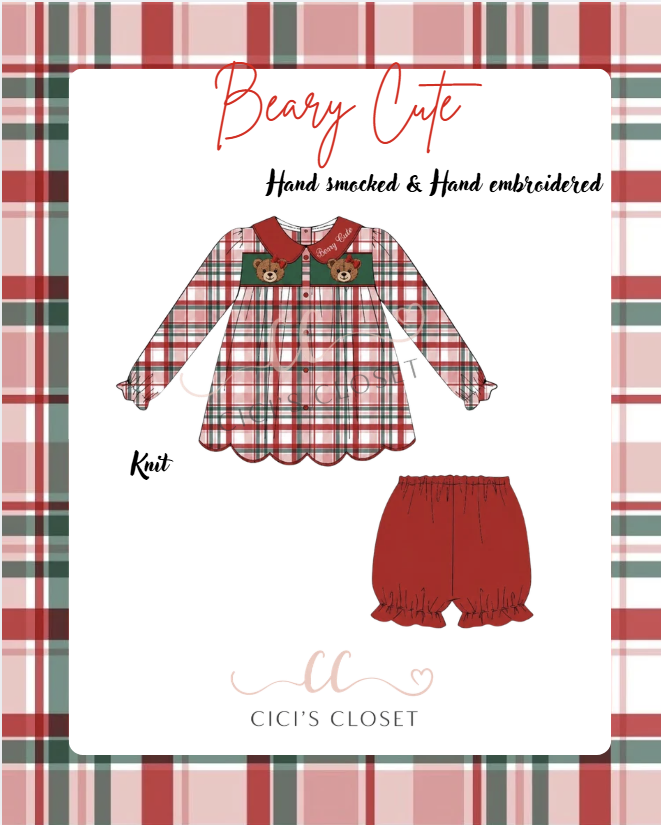 Beary Cute - Double Smock Knit Set