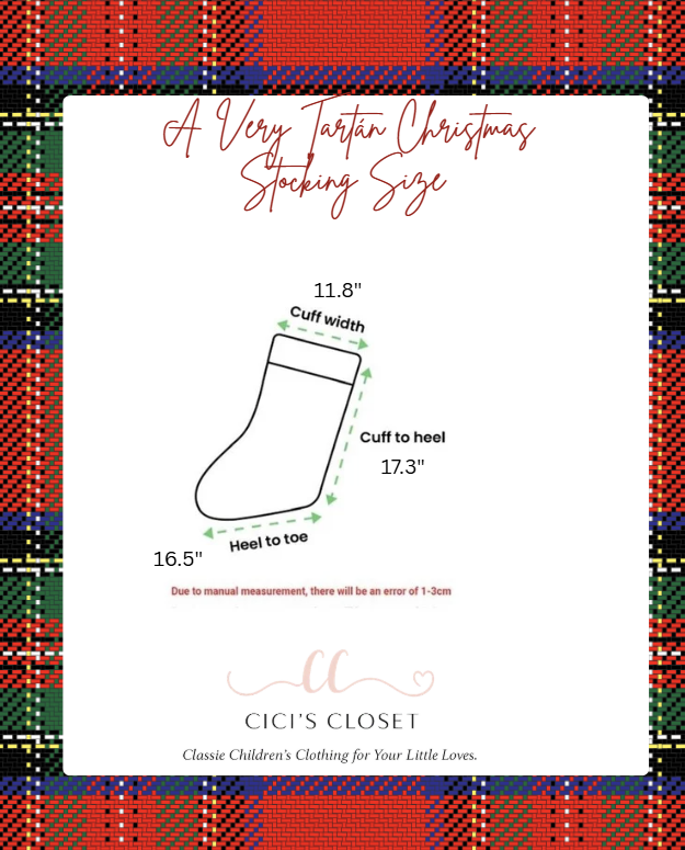 Smocked Tartan Christmas Stockings - ETA November