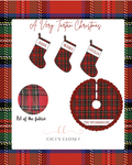 Smocked Tartan Christmas Stockings - ETA November